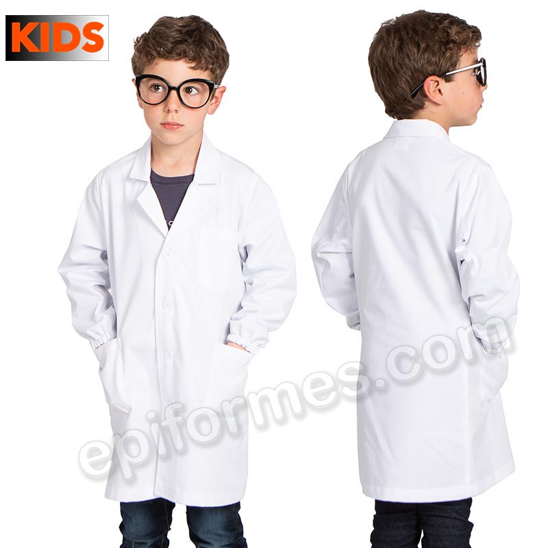 Bata de laboratorio unisex para niños Natural Uniforms (12/14) Blanco  Natural Uniforms 648620637666