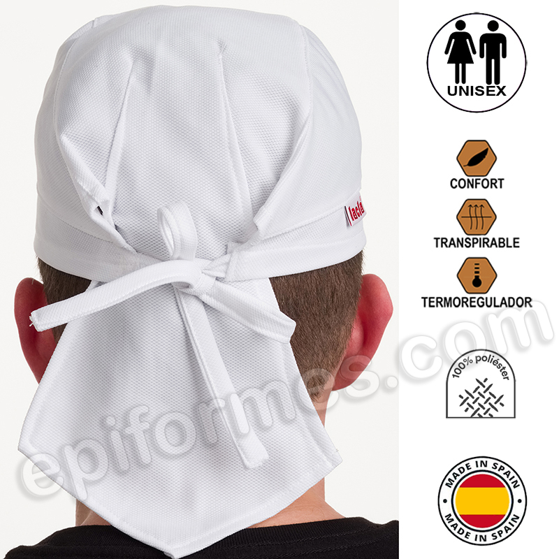Gorra para chef tipo bandana blanca - Jopco Equipos y Productos para  Hoteles y Restaurantes