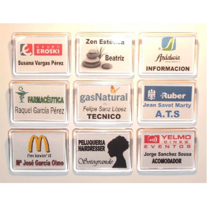 Tamaño De Placas - Placas identificativas de pizarra - Placas  identificativas de pizarra - Name Badges International - Placas  identificativas para el personal